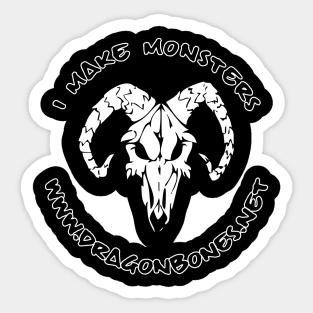 I Make Monsters Dragonbones Logo w/ Goblin on Back Sticker